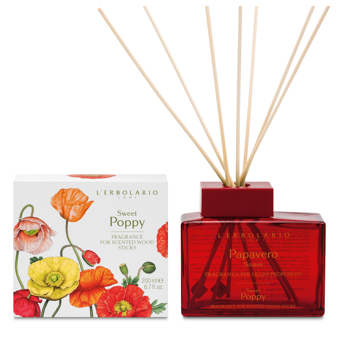Sweet Poppy Fragrance for Scented Wood Sticks 200 ml -  organic-lab-my.myshopify.com